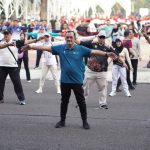 Jelang Fornas KORPRI XVII 2025, Sekda Sumsel Pimpin Senam Bersama di Jakabaring