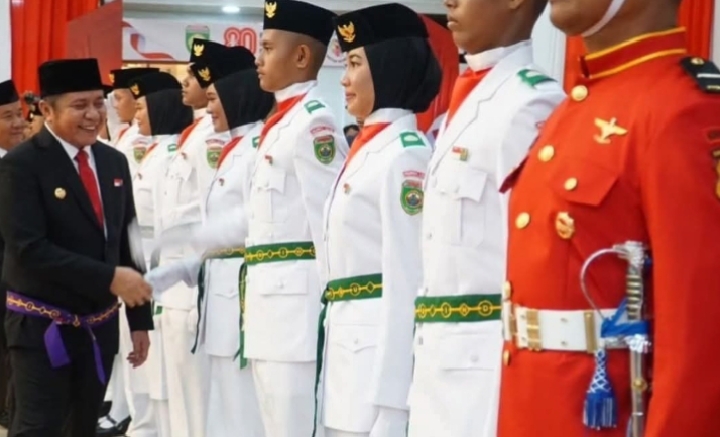 HUT RI ke-80, Gubernur Sumsel Resmi Kukuhkan Paskibraka Provinsi Tahun 2025