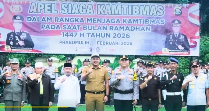 Wawako Prabumulih Hadiri Apel Siaga Kamtibmas Jelang Ramadhan 1447 H